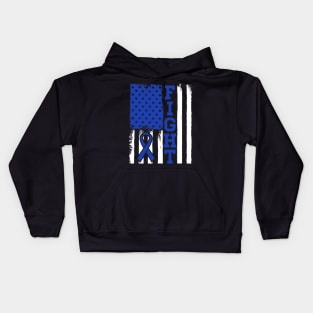 Fight Flag Colon Cancer Fighter Kids Hoodie